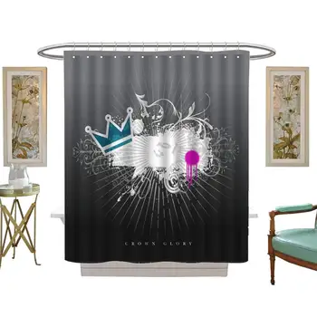 Shower Curtains Country Theme Graphic Design Text Illustration Font Design Art Line Logo Graphics,W48 x L72 Nightmare Before