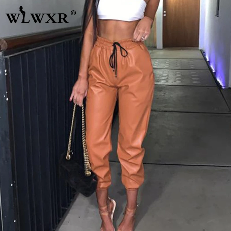 WLWXR Casual Pu Leather Sexy Pants Women Ladies Trousers Lace Up High Waist Pants Female Autumn Club Party Black Bodycon Pants 
WLWXR Casual Pu Leather Sexy Pants Women Ladies Trousers Lace Up High Waist Pants Female Autumn Club Party Black Bodycon Pants