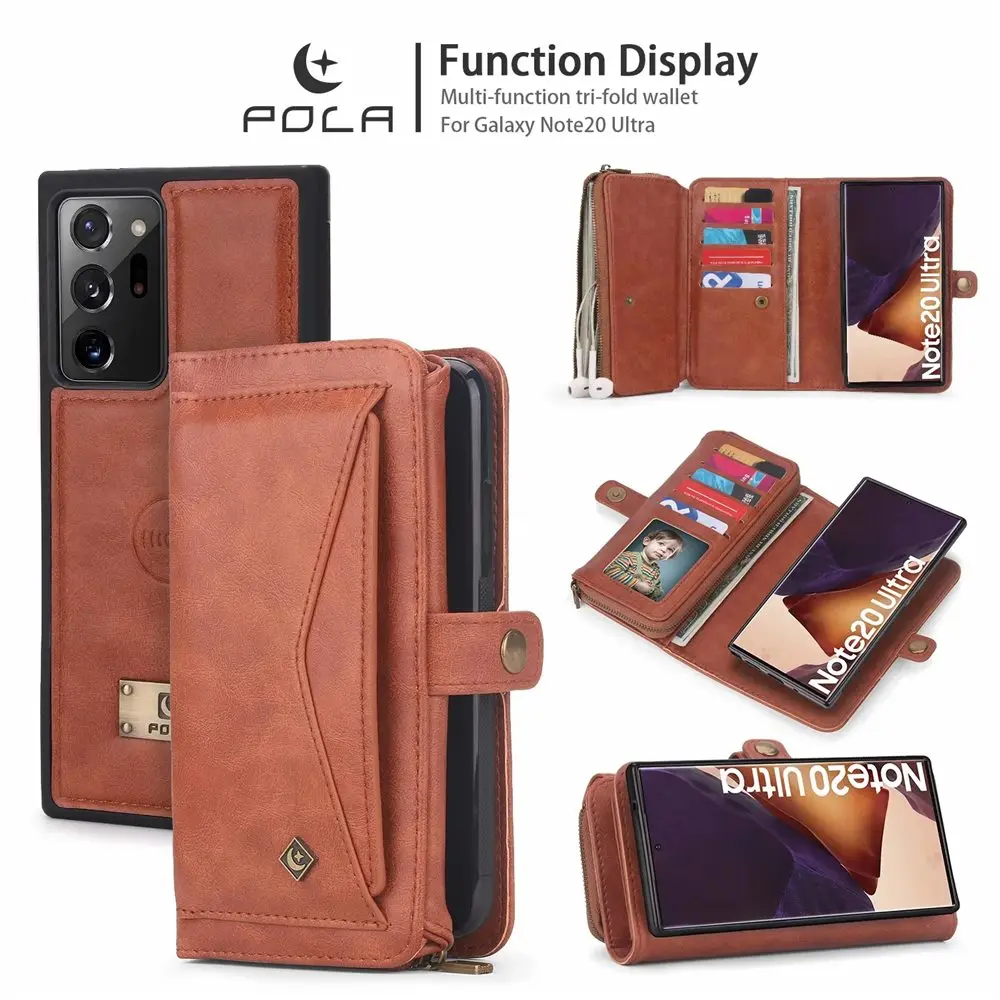 For Samsung Note 20 Ultra S20 Multifunction Flip Leather Magnetic Removable Detachable Zipper Wallet Cards Slot Case Cover
For Samsung Note 20 Ultra S20 Multifunction Flip Leather Magnetic Removable Detachable Zipper Wallet Cards Slot Case Cover