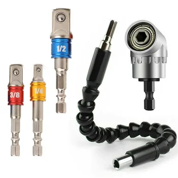Flexible 105° Right Angle Drill Bit Adapter+3pcs/Set Rod Shank Extension+Black Soft Shaft magnetic lock function Function head
Flexible 105° Right Angle Drill Bit Adapter+3pcs/Set Rod Shank Extension+Black Soft Shaft magnetic lock function Function head