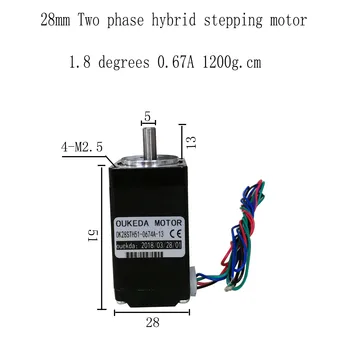 1.8 Degrees NEMA11 Stepper Motor 28 Stepper motor 28 Short axis motor Body length 51
1.8 Degrees NEMA11 Stepper Motor 28 Stepper motor 28 Short axis motor Body length 51