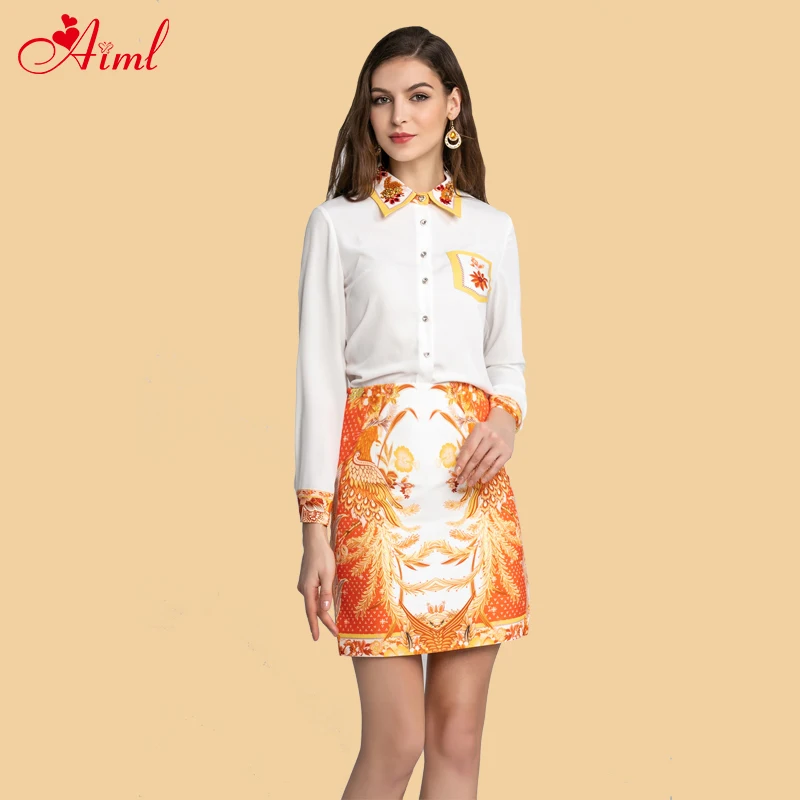 Designer New Female 2 Piece Set Spring Summer Luxury Lapel Sequined Beads Long Sleeve Lady Blouse Top + Skirt Fashion Suit
Designer New Female 2 Piece Set Spring Summer Luxury Lapel Sequined Beads Long Sleeve Lady Blouse Top + Skirt Fashion Suit