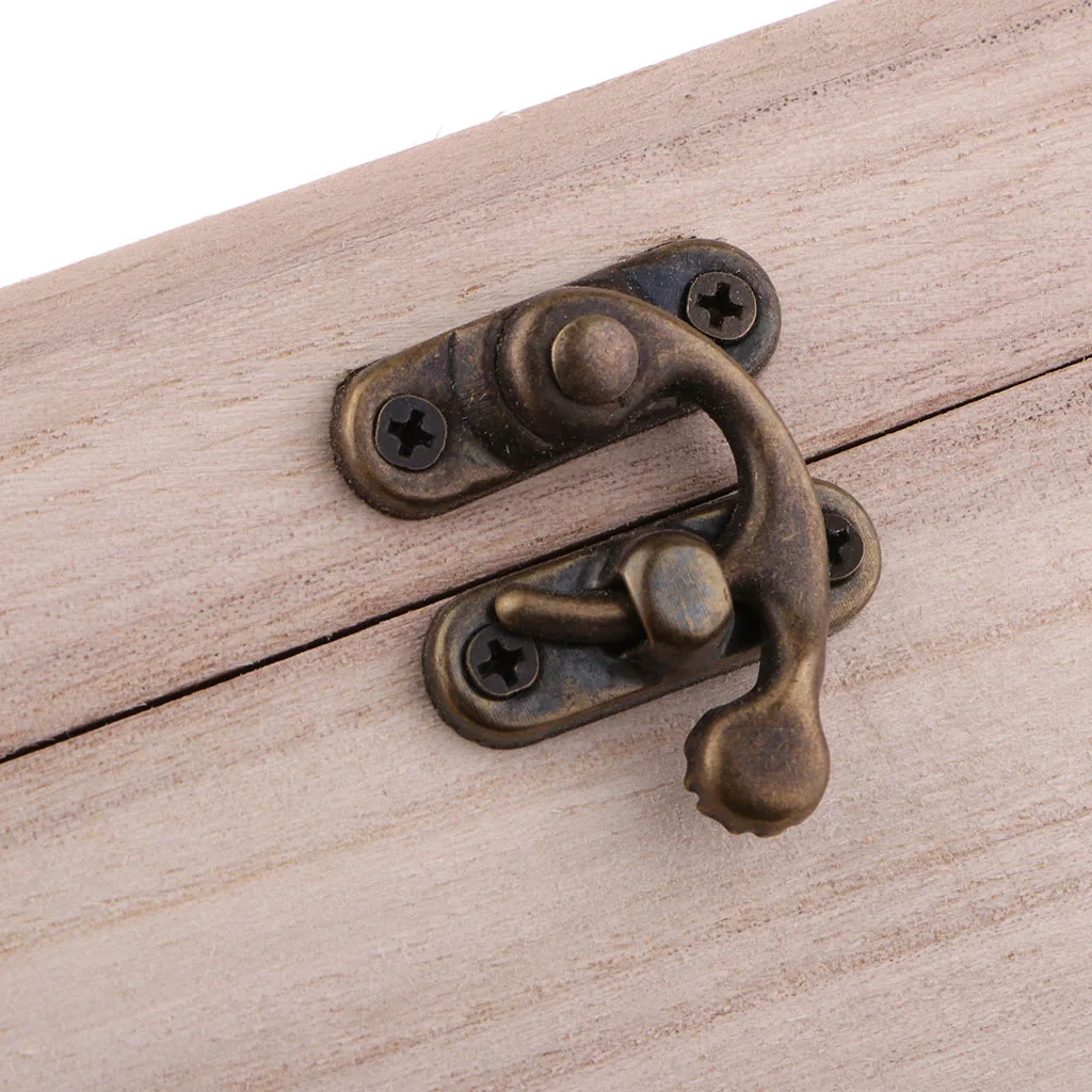 Unfinished Wooden Wine Box, Hinged with Clasp, One Size, Natural Wood Box for Painting, DIY Craft