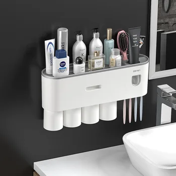 One-Piece Toothbrush Storage Rack with Toothpaste Dispenser Wall Hanging Hole-Free Bathroom Tooth Mug Set
One-Piece Toothbrush Storage Rack with Toothpaste Dispenser Wall Hanging Hole-Free Bathroom Tooth Mug Set