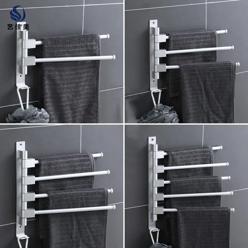 Hole-Punched Alumimum Bathroom Towel Rack Rotating Towel Bar Toilet Wall Hangers Storage Shelf with Hook Storage Rack
Hole-Punched Alumimum Bathroom Towel Rack Rotating Towel Bar Toilet Wall Hangers Storage Shelf with Hook Storage Rack