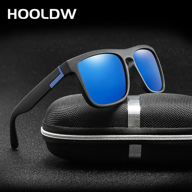 

HOOLDW Fashion Polarized Sunglasses Men Brand Design Square Flexible Sun Glasses Male Driving Goggles Eyewear UV400 Gafas De Sol