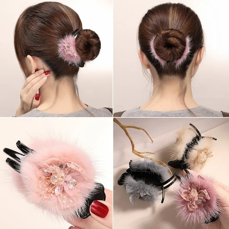 Korean Crystal Bow Meatball Hair Clip Grip Clip Hair Mink Card Headdress Clip Back Head Autumn And Winter G1130
Korean Crystal Bow Meatball Hair Clip Grip Clip Hair Mink Card Headdress Clip Back Head Autumn And Winter G1130