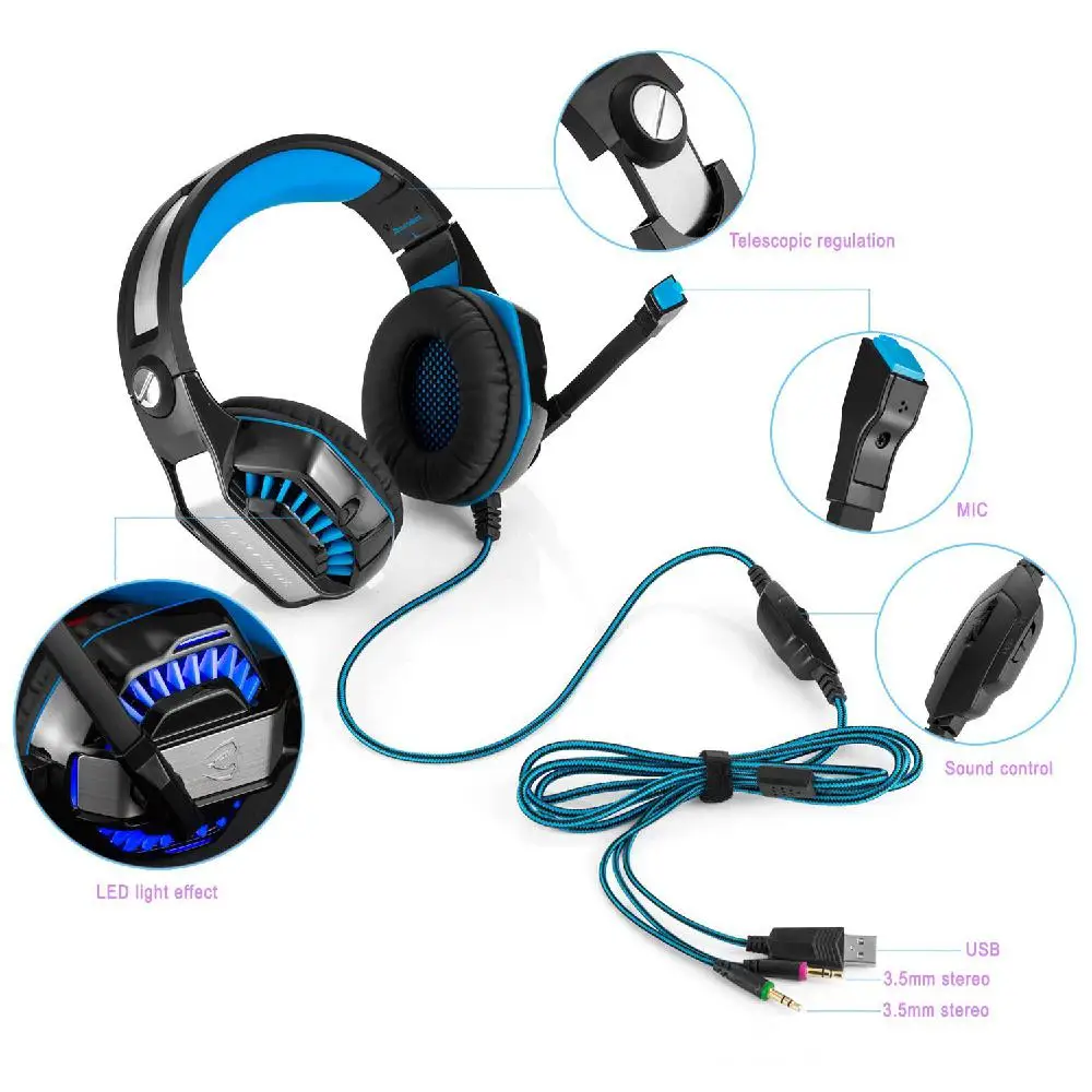 DSstyles GM-2 Gaming Headset with Microphone Headphone with LED Light for PS4 Xbox 1 Laptop Tablet Mobile Phones PC
DSstyles GM-2 Gaming Headset with Microphone Headphone with LED Light for PS4 Xbox 1 Laptop Tablet Mobile Phones PC