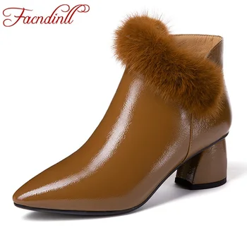 FACNDINLL spring women leather short boots black brown real fur med heels pointed toe zip shoes woman dress party riding boots
FACNDINLL spring women leather short boots black brown real fur med heels pointed toe zip shoes woman dress party riding boots