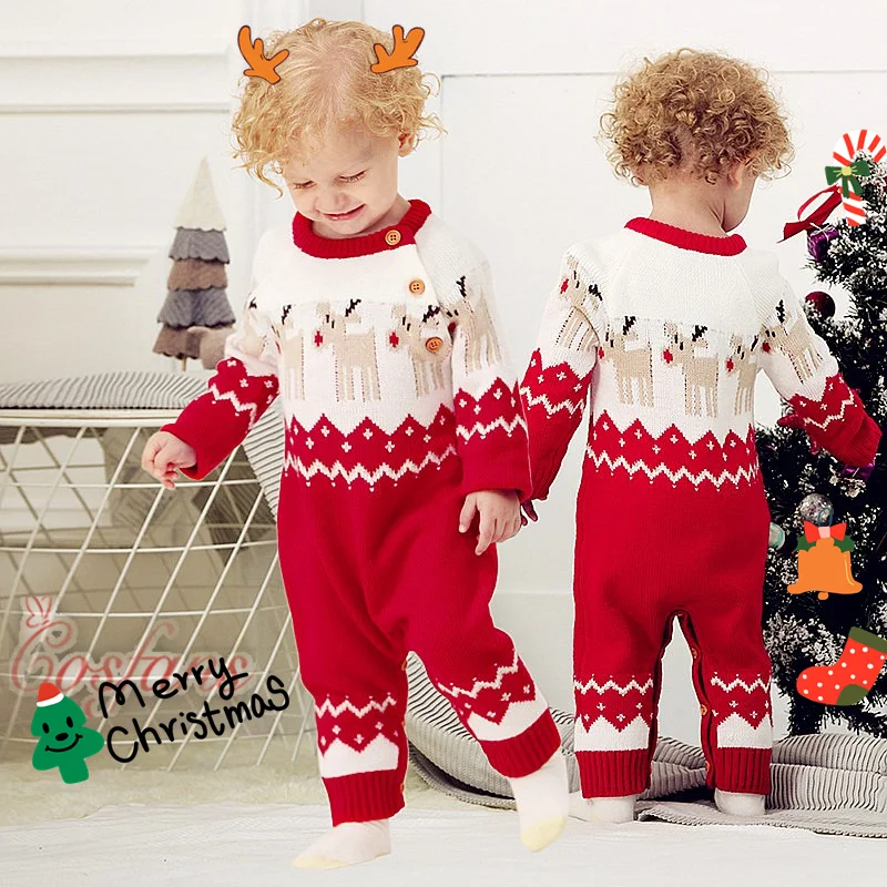 Christmas Newborn Boys Girls Jumpsuits Costumes Cartoon Knitted Children's Overalls One Piece Infant Kids Outfits baby Christmas
Christmas Newborn Boys Girls Jumpsuits Costumes Cartoon Knitted Children's Overalls One Piece Infant Kids Outfits baby Christmas
