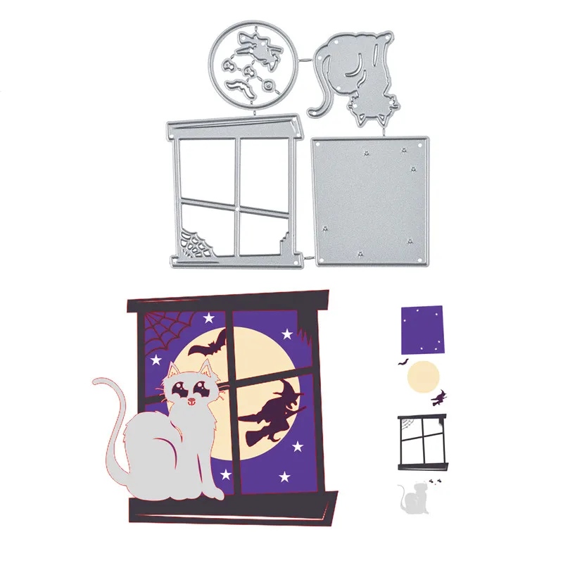 YaMinSanNio Halloween Die Witch Cat on Window Metal Cutting Dies New for Card Making Scrapbooking Embossing Diecut Stencil Craft
YaMinSanNio Halloween Die Witch Cat on Window Metal Cutting Dies New for Card Making Scrapbooking Embossing Diecut Stencil Craft