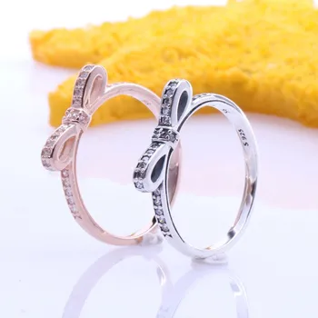 Original 925 Sterling Silver Pan Ring Rose Gold With Crystal Cz Bow Ring For Women Wedding Party Gift Fashion Jewelry
Original 925 Sterling Silver Pan Ring Rose Gold With Crystal Cz Bow Ring For Women Wedding Party Gift Fashion Jewelry