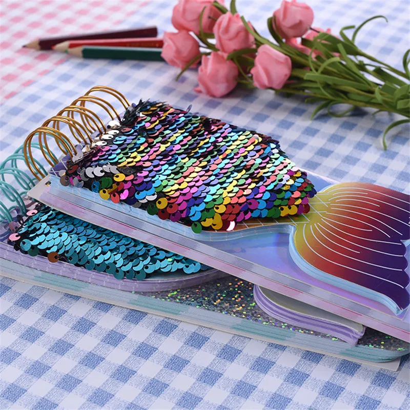 Creative Mermaid Reversible Sequin Cloth Mini Notebook Fashion Spiral Notebook Mini Lovely Notebook Fish Scales Spiral Notebook
Creative Mermaid Reversible Sequin Cloth Mini Notebook Fashion Spiral Notebook Mini Lovely Notebook Fish Scales Spiral Notebook
