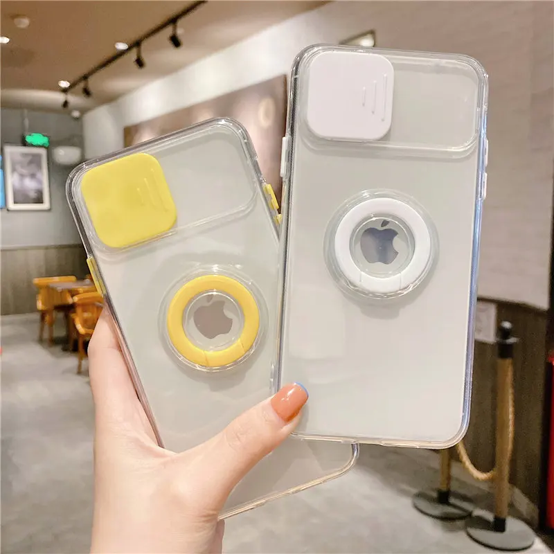 Slide Camera Protection Case For iPhone With Ring Holder