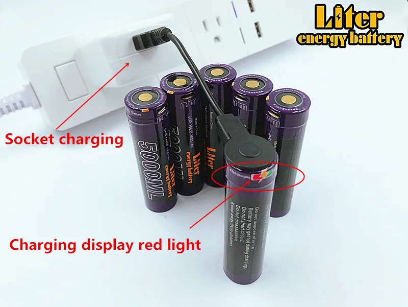 10PCS Liter energy battery USB 18650 3500mAh 3.7V Li-ion 5000ML Rechargebale + wire | Электроника
