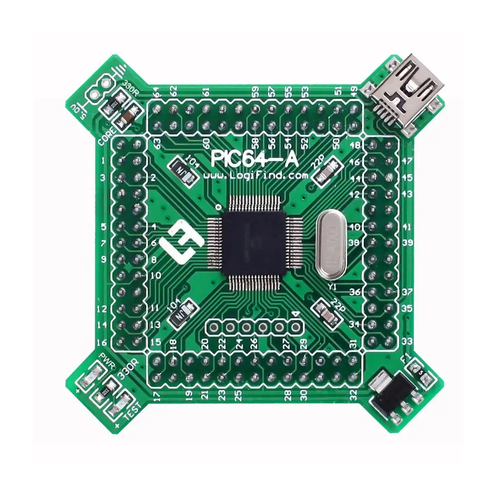 PIC24 microcontroller learning development board core board PIC64-A with PIC24FJ128GA306
PIC24 microcontroller learning development board core board PIC64-A with PIC24FJ128GA306