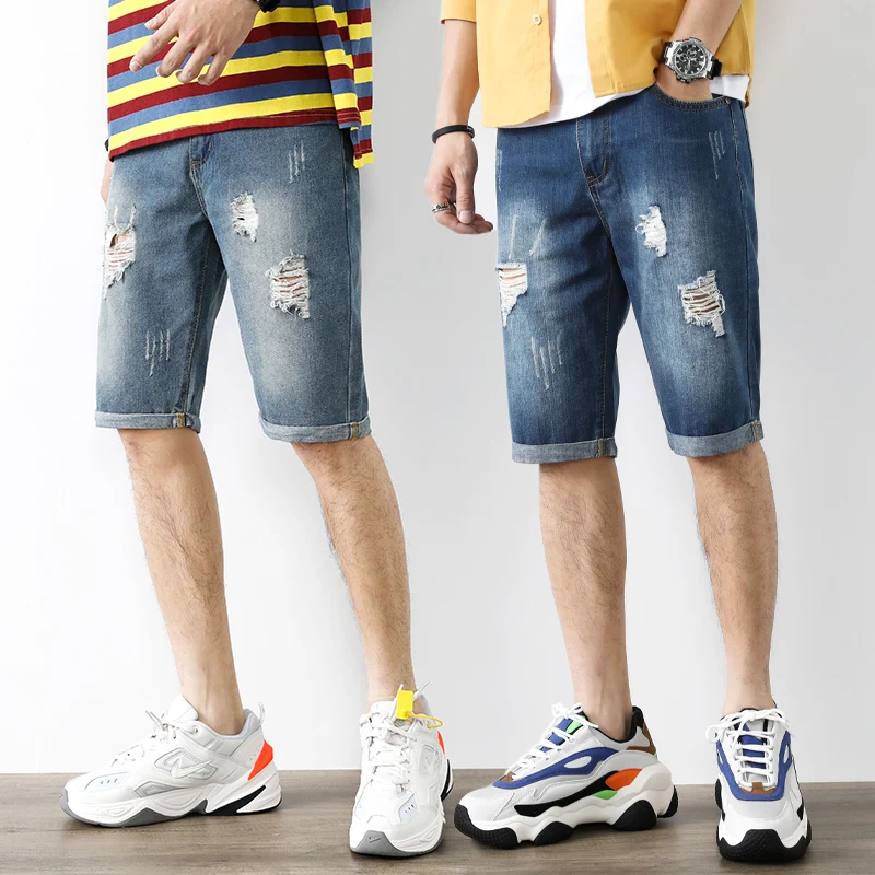 2020 summer new men's light color thin washed and worn jeans shorts slim fit elastic pants trend
2020 summer new men's light color thin washed and worn jeans shorts slim fit elastic pants trend