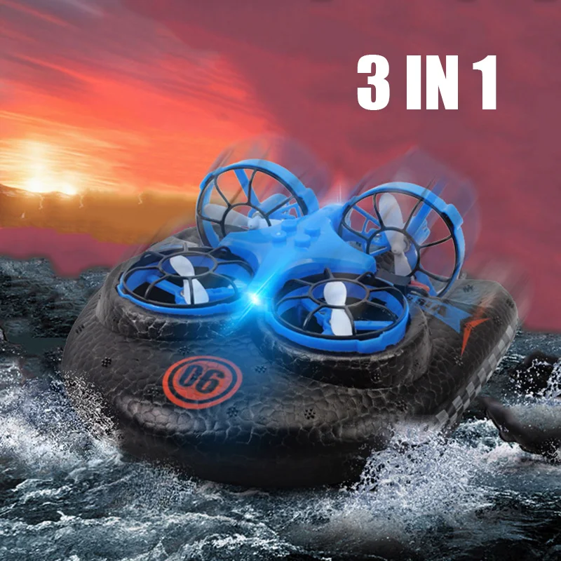 3 in 1 Flying Air Boat Land Driving Mode Detachable RC Drone 3 Speed Modes Quadcopter KH889
3 in 1 Flying Air Boat Land Driving Mode Detachable RC Drone 3 Speed Modes Quadcopter KH889