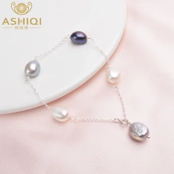 ASHIQI Natural Baroque Pearl Genuine 925 Sterling Silver Bracelet For Women fashion 8-9mm Freshwater Pearl jewelry
ASHIQI Natural Baroque Pearl Genuine 925 Sterling Silver Bracelet For Women fashion 8-9mm Freshwater Pearl jewelry
