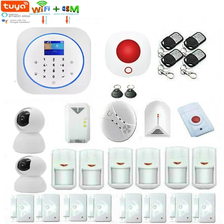 Yobang Security WIFI Tuya Smart GSM Home Alarm System Kit Wireless House Security Tuya APP Control Alexa With Smoke Gas Detector
Yobang Security WIFI Tuya Smart GSM Home Alarm System Kit Wireless House Security Tuya APP Control Alexa With Smoke Gas Detector