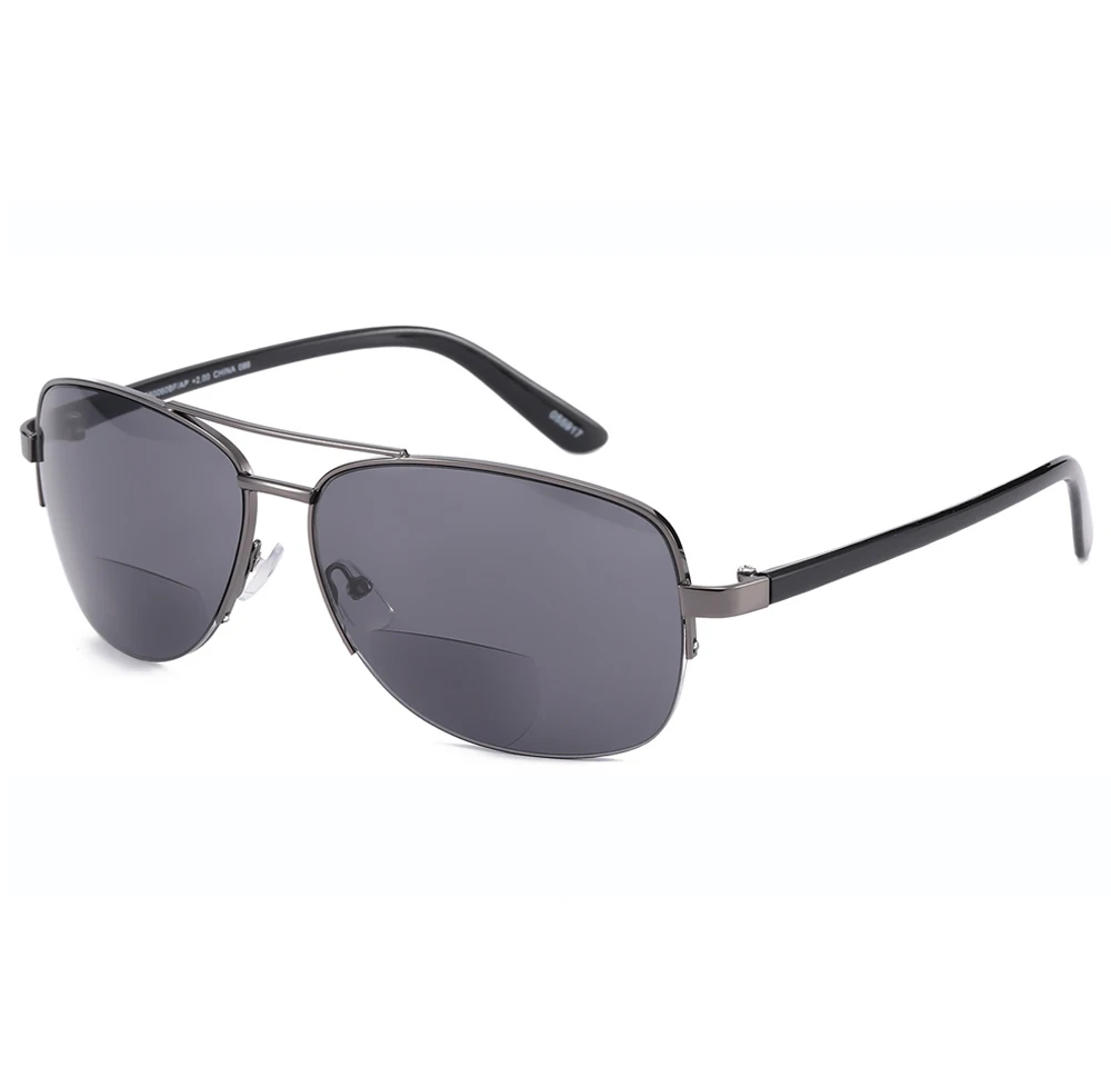 

Pilot Double Bridge Sunglasses Reading Glasses Women Men Retro Fashion Outdoors Presbyoic Lenses Anti UV Anti Blu Ray 1 2 3 to 4