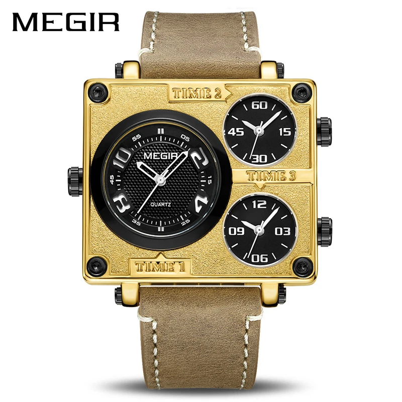 MEGIR Men Watch Waterproof Quartz Wristwatches Multiple Time Zone Causal Sport Military Watch Male Clock 2069 Gold
MEGIR Men Watch Waterproof Quartz Wristwatches Multiple Time Zone Causal Sport Military Watch Male Clock 2069 Gold