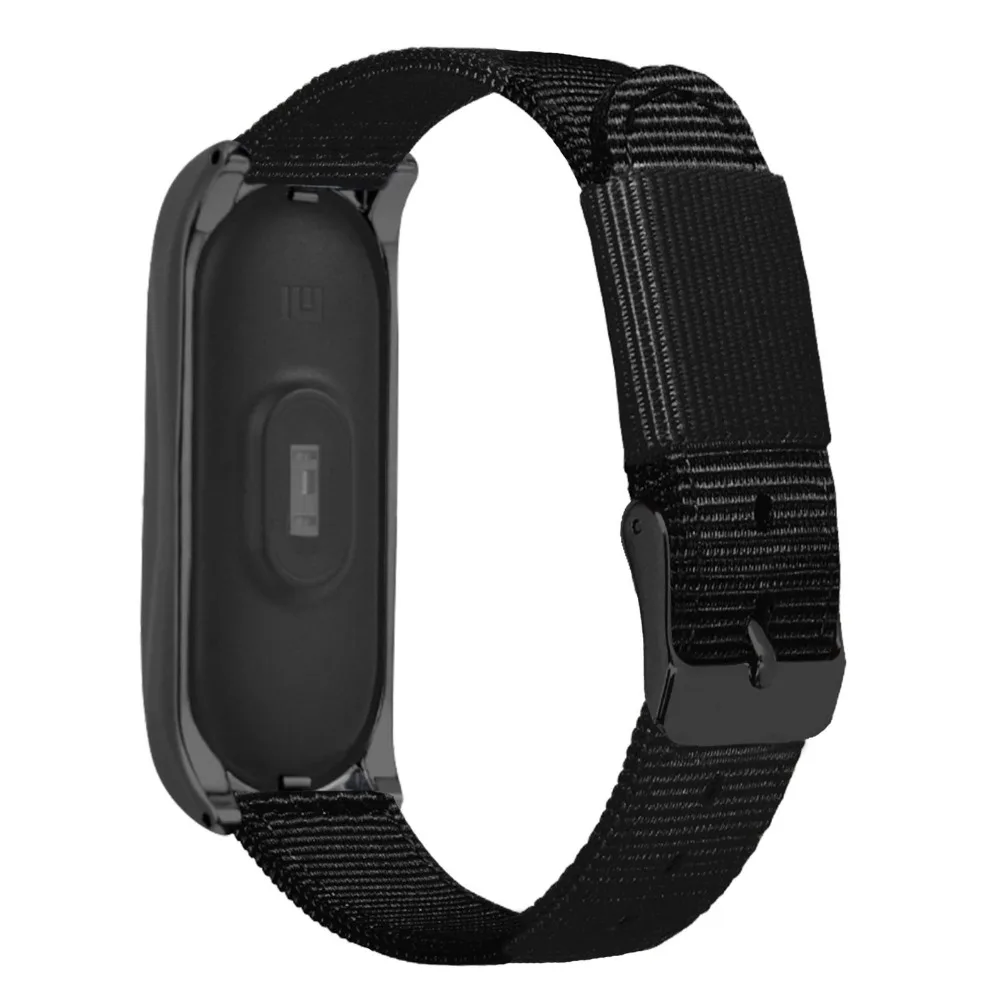 Mi Band 4 Strap Metal Case Bracelet Miband4 Black Nylon loop replaceable Bracelet for Xiaomi Mi band 3 Sports Wristband (1)