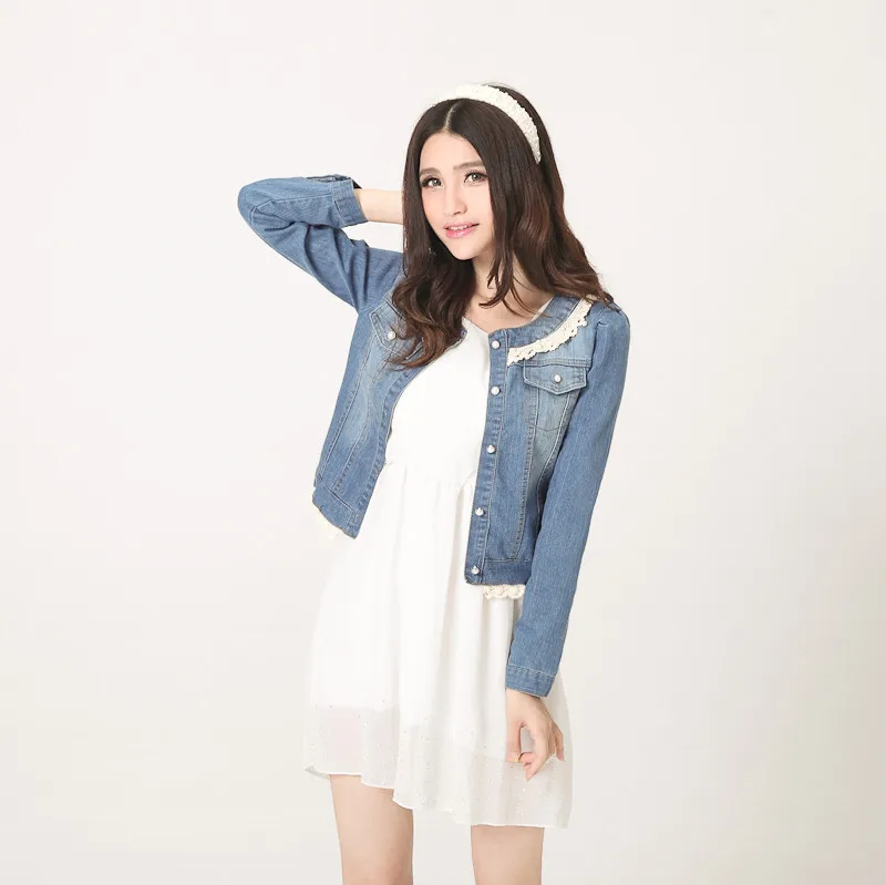 Photo Shoot 2014 Spring Clothing New Style Korean-style WOMEN'S Wear Lace Retro xiu shen duan Long Sleeve Jeans Coat
Photo Shoot 2014 Spring Clothing New Style Korean-style WOMEN'S Wear Lace Retro xiu shen duan Long Sleeve Jeans Coat