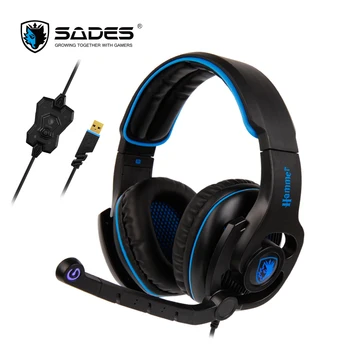 SADES HAMMER Headphones Virtual 7.1 Surround Sound Headset with Rotatable Microphone Multifunctional In-line Controller
SADES HAMMER Headphones Virtual 7.1 Surround Sound Headset with Rotatable Microphone Multifunctional In-line Controller