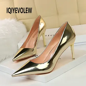 Women Pumps Elegant Pointed Toe Patent Leather Office Lady Shoes Spring Summer Thin High Heels Wedding Bridal Mirror Stilettos
Women Pumps Elegant Pointed Toe Patent Leather Office Lady Shoes Spring Summer Thin High Heels Wedding Bridal Mirror Stilettos