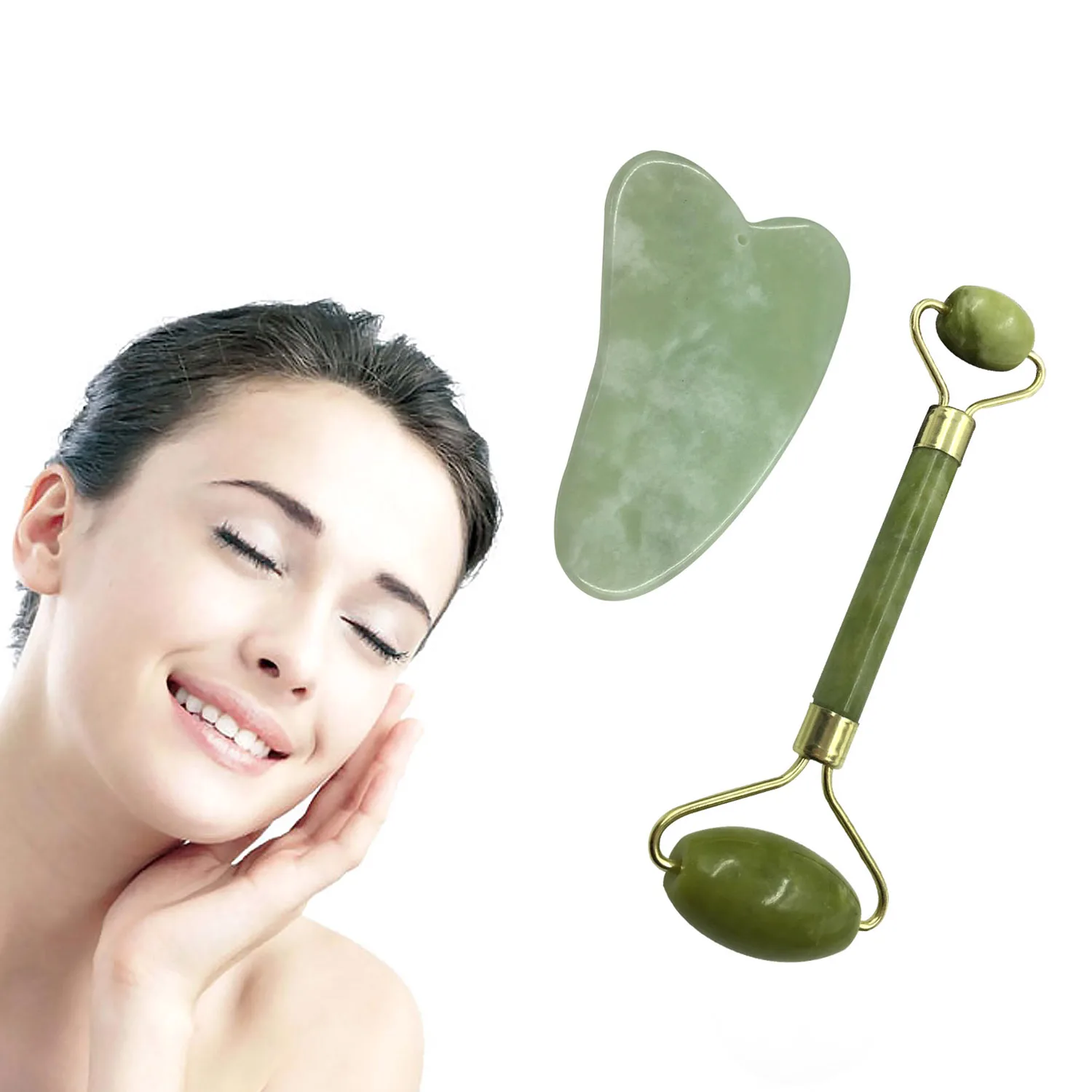 Facial Massage Jade Set Face Jade Massage Roller Guasha Scraper Board Face Skin Anti Wrinkle Massage Jade Roller facial scraper
Facial Massage Jade Set Face Jade Massage Roller Guasha Scraper Board Face Skin Anti Wrinkle Massage Jade Roller facial scraper