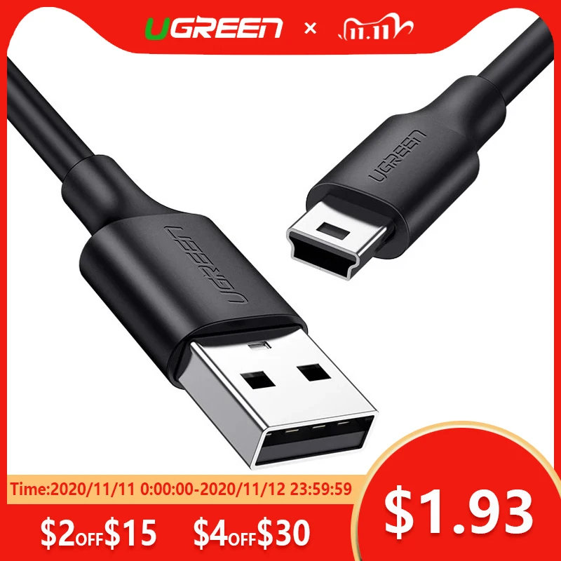 Ugreen Mini USB Cable Mini USB to USB Fast Data Charger Cable for MP3 MP4 Player Car DVR GPS Digital Camera HDD Mini USB
Ugreen Mini USB Cable Mini USB to USB Fast Data Charger Cable for MP3 MP4 Player Car DVR GPS Digital Camera HDD Mini USB