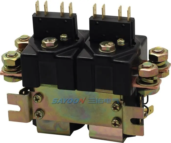 SAYOON CZWB100A-2T DC6V 12v 24V 36V 48V 60V 72V 100A contactor used for electric vehicles, engineering machinery and so on.
SAYOON CZWB100A-2T DC6V 12v 24V 36V 48V 60V 72V 100A contactor used for electric vehicles, engineering machinery and so on.
