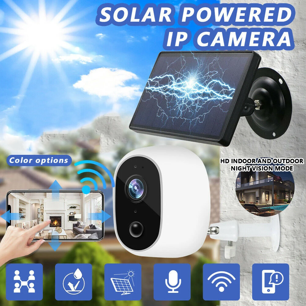1080P HD Outdoor Waterproof Camera Solar Wireless WiFi IP Security Surveillance Two-Way Audio CCTV Camera PIR Motion Detection
1080P HD Outdoor Waterproof Camera Solar Wireless WiFi IP Security Surveillance Two-Way Audio CCTV Camera PIR Motion Detection