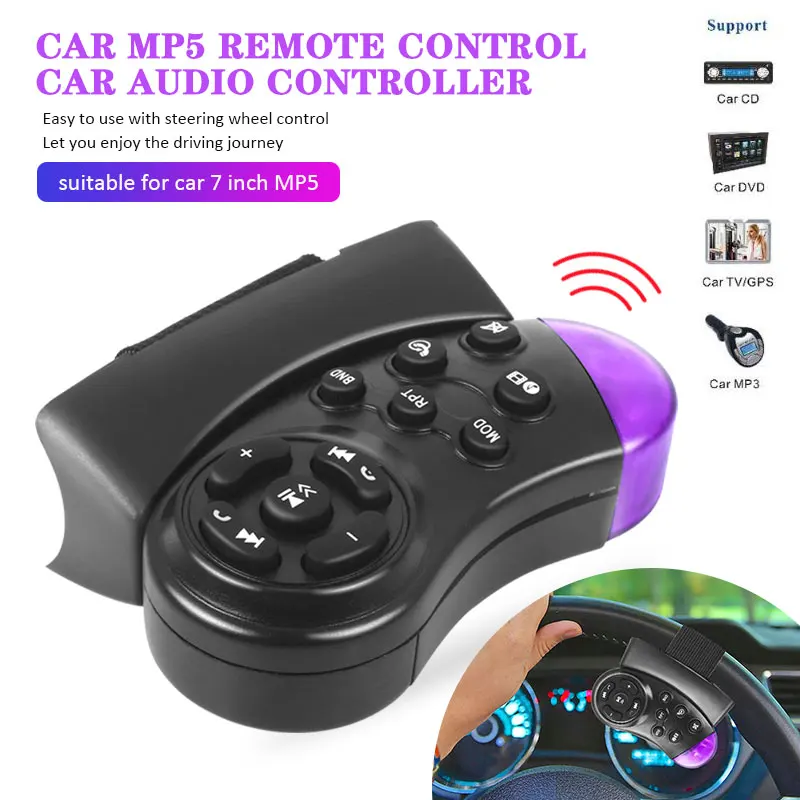 Conventional Steering Wheel Wireless Remote Control Car Auto Accessories Purple 11-Key Universal for CD/DVD MP5 Player
Conventional Steering Wheel Wireless Remote Control Car Auto Accessories Purple 11-Key Universal for CD/DVD MP5 Player