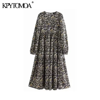 Vintage Elegant Floral Print Pleated Midi Dress Women 2020 Fashion O Neck Long Sleeve Female Dresses Casual Vestidos Mujer
Vintage Elegant Floral Print Pleated Midi Dress Women 2020 Fashion O Neck Long Sleeve Female Dresses Casual Vestidos Mujer