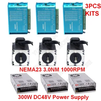 3PCS XYZ 3Nm 57MM Nema23 Closed Loop Stepper Motor Driver Hybird Encoder Easy Servo D 8mm with 300W Power Supply Kits
3PCS XYZ 3Nm 57MM Nema23 Closed Loop Stepper Motor Driver Hybird Encoder Easy Servo D 8mm with 300W Power Supply Kits