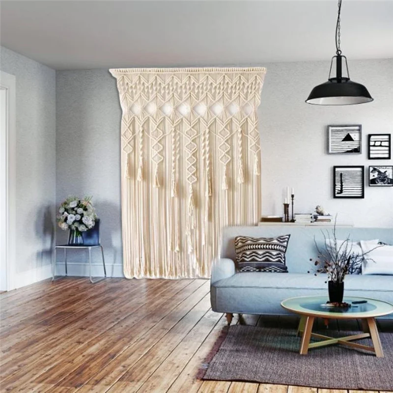220*280CM Macrame Curtain Bohemian Hand-woven Wall Hanging Tapestry Window Door Curtain Tapestry Bohe Home Decoration
220*280CM Macrame Curtain Bohemian Hand-woven Wall Hanging Tapestry Window Door Curtain Tapestry Bohe Home Decoration