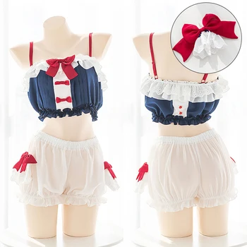 Japanese Style Ruffle Lace Pajama Sets Women Lolita Cute Underwear Set Strap Tops and Shorts for Girls Homewear Kawaii Sleepwear
Japanese Style Ruffle Lace Pajama Sets Women Lolita Cute Underwear Set Strap Tops and Shorts for Girls Homewear Kawaii Sleepwear