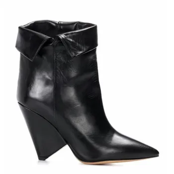 Ankle Genuine Cow Leather Women Casual Wedges Pointed Toe High Heel Boots Runway Winter Black Shoes Botas Mujer Plus Size
Ankle Genuine Cow Leather Women Casual Wedges Pointed Toe High Heel Boots Runway Winter Black Shoes Botas Mujer Plus Size