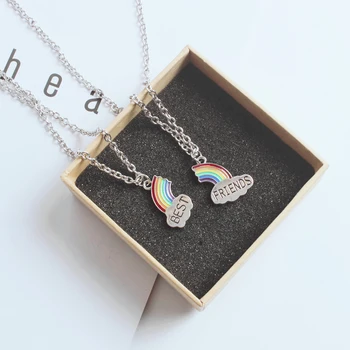 Best Friends Necklace 2 Piece Enamel Puzzle Rainbow Cloud Pendant Necklace BFF Friendship Jewelry Gift for Women Gifts
Best Friends Necklace 2 Piece Enamel Puzzle Rainbow Cloud Pendant Necklace BFF Friendship Jewelry Gift for Women Gifts