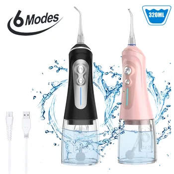 320ml USB Rechargeable Water Flosser WaterOral Irrigator Portable pick teeth cleaner Professional Water Flosser with 6 Jet Tips
320ml USB Rechargeable Water Flosser WaterOral Irrigator Portable pick teeth cleaner Professional Water Flosser with 6 Jet Tips