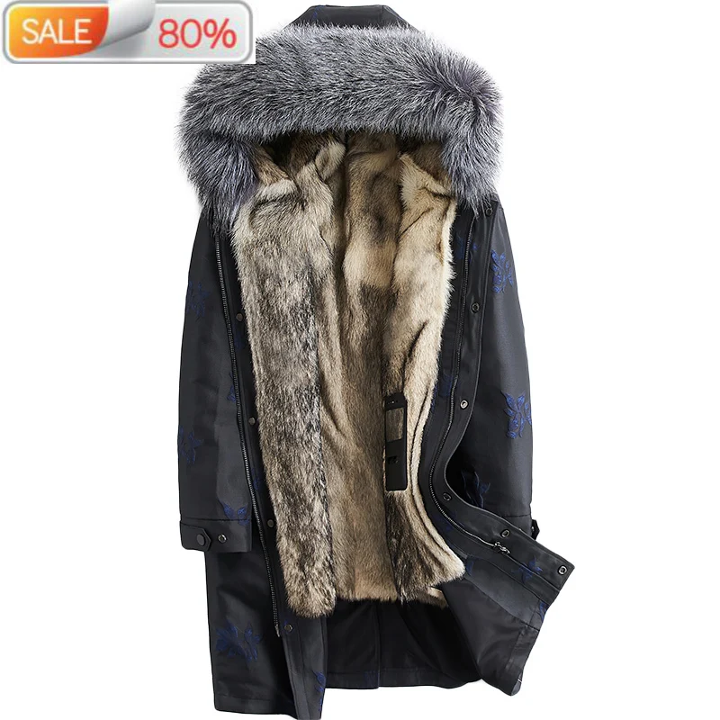 Real Wolf Coat Men Parka Winter Jacket Silver Fox Fur Collar Parkas Plus Size Manteau Homme Hiver XXLL001 B215A1
Real Wolf Coat Men Parka Winter Jacket Silver Fox Fur Collar Parkas Plus Size Manteau Homme Hiver XXLL001 B215A1