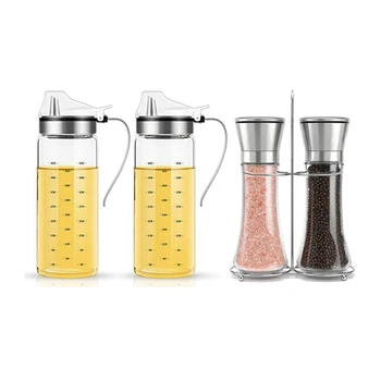 1 Set Premium Salt and Pepper Grinder Set with Stand & 1 Set Olive Oil Dispenser Bottle,Oil and Vinegar Dispenser
1 Set Premium Salt and Pepper Grinder Set with Stand & 1 Set Olive Oil Dispenser Bottle,Oil and Vinegar Dispenser