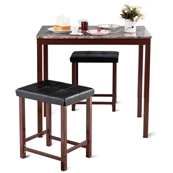 3 Pcs Counter Height Faux Marble Dining Set Table and Chair Set Modern and Upscale Furniture Backless Upholstered Stools HW59350
3 Pcs Counter Height Faux Marble Dining Set Table and Chair Set Modern and Upscale Furniture Backless Upholstered Stools HW59350