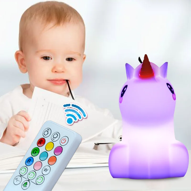 Creative Medium Unicorn Silicone Night Lamp Colorful LED Night Light USB Pat Lamp Indoor Ambience Light 
Creative Medium Unicorn Silicone Night Lamp Colorful LED Night Light USB Pat Lamp Indoor Ambience Light