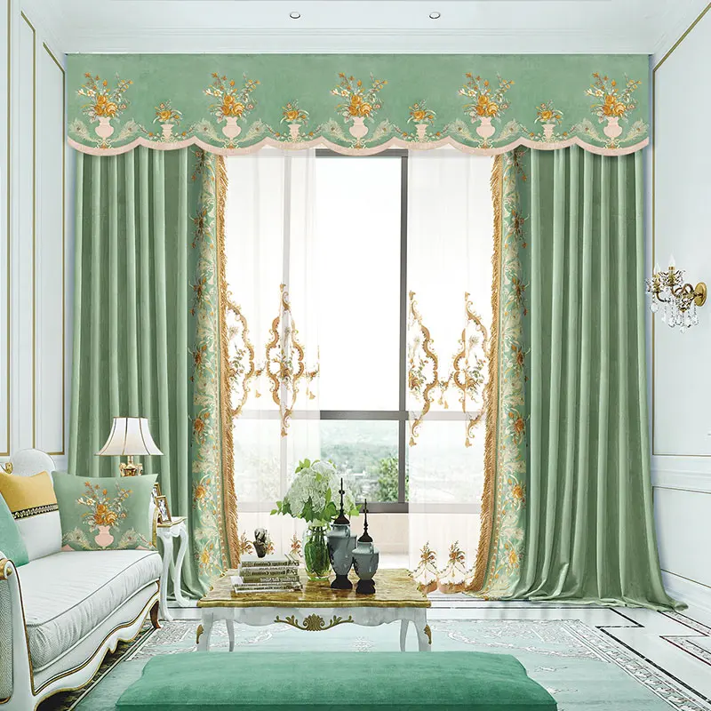 High-end European style embroidered flannel luxury curtains for bedroom and living room curtains
High-end European style embroidered flannel luxury curtains for bedroom and living room curtains