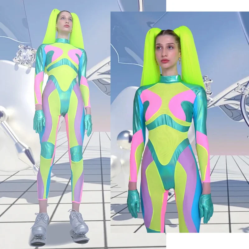 Futuristic Clothing Holographic Clothes Gogo Dancer Costume Green Bodysuit Stage Costume Lady Gaga Costume DJ Clubwear DL7819
Futuristic Clothing Holographic Clothes Gogo Dancer Costume Green Bodysuit Stage Costume Lady Gaga Costume DJ Clubwear DL7819