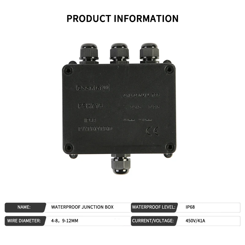 Waterproof Junction Box for Led Light Electrical Terminal 4 Way Underground Cable Protection Sleeve Connector IP68 3 Port Box
Waterproof Junction Box for Led Light Electrical Terminal 4 Way Underground Cable Protection Sleeve Connector IP68 3 Port Box