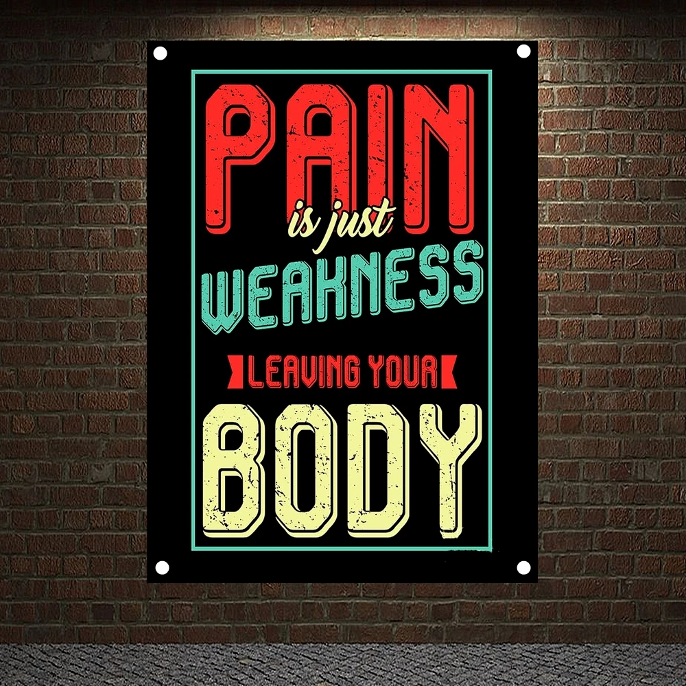 PAIN IS JUST WEAHNESS LEAUING YOUR BODY Fitness Banners Flags Bodybuilding Sports Inspirational Posters Tapestry Gym Wall Decor
PAIN IS JUST WEAHNESS LEAUING YOUR BODY Fitness Banners Flags Bodybuilding Sports Inspirational Posters Tapestry Gym Wall Decor